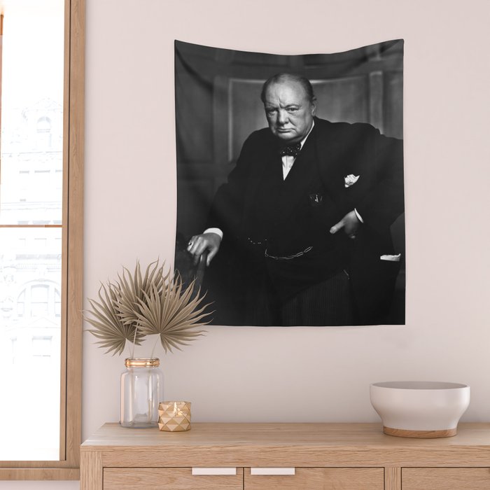 Winston Churchill Portrait Wall Tapestry Gallery Image 2