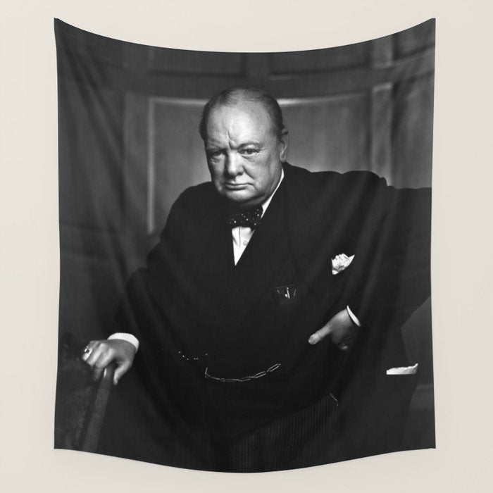 Winston Churchill Portrait Wall Tapestry Gallery Image 4