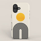 Gold Sun I: Mid-Century Modern Edition iPhone Case Gallery Image 1
