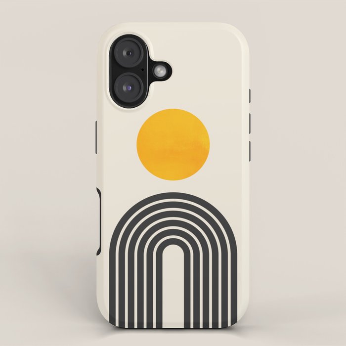 Gold Sun I: Mid-Century Modern Edition iPhone Case Gallery Image 1