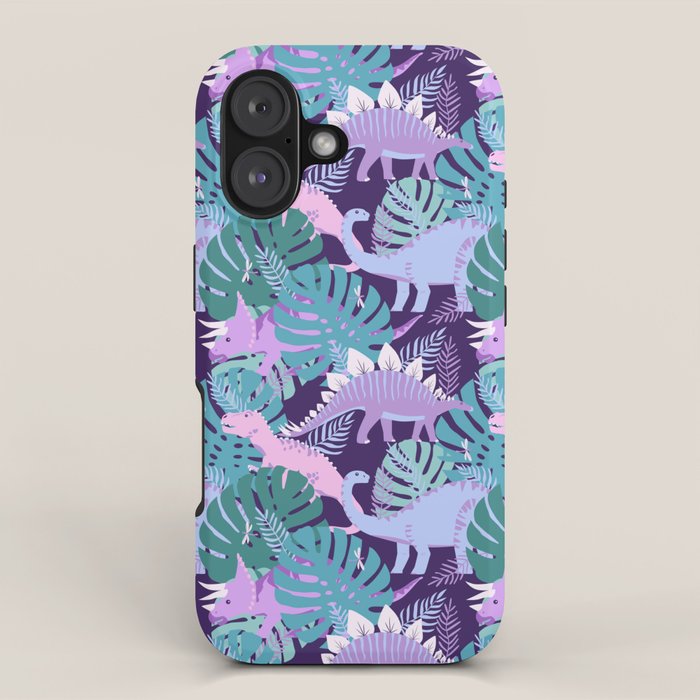 Jungle Dinosaur - Purple iPhone Case Gallery Image 1