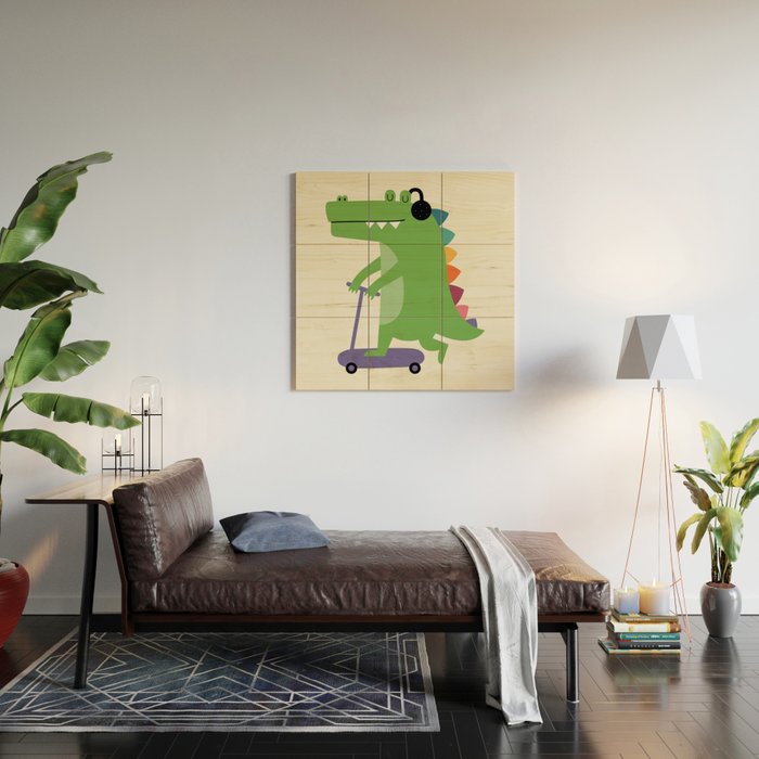 Croco Scooter Wood Wall Art Gallery Image 2