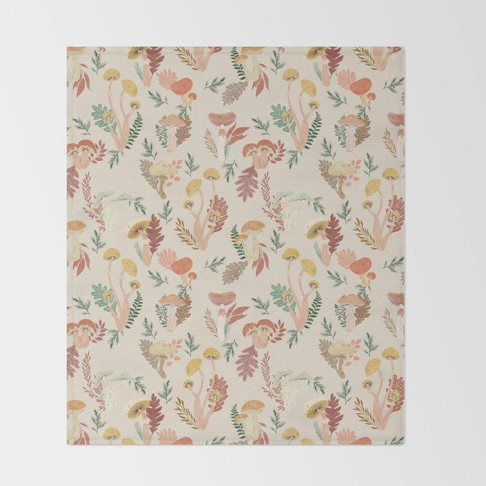 Wild mushrooms I Throw Blanket Gallery Image 2