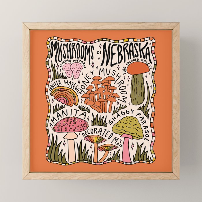 Mushrooms of Nebraska Mini Art Print Gallery Image 1
