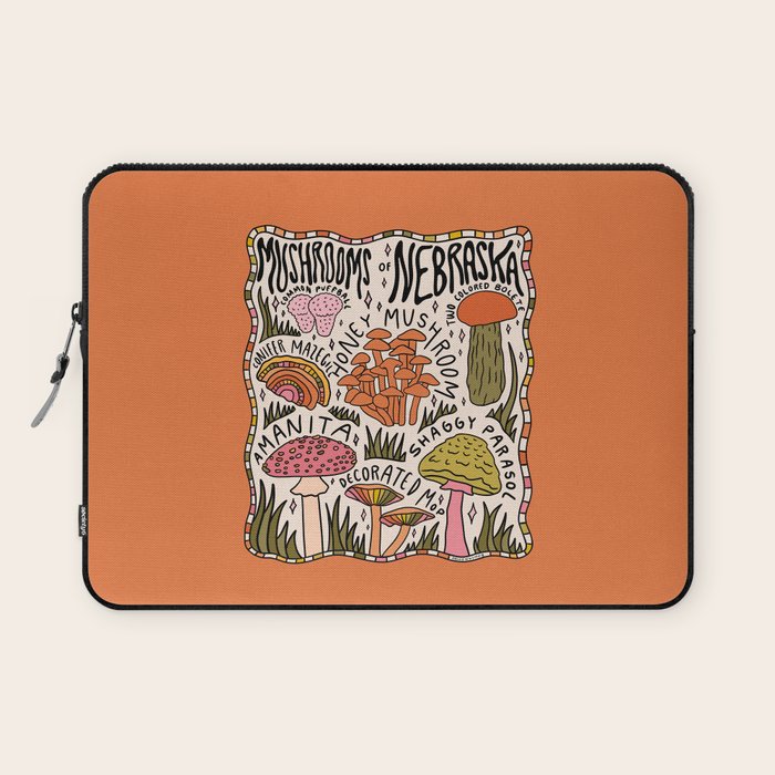 Mushrooms of Nebraska Laptop Sleeve Gallery Image 1