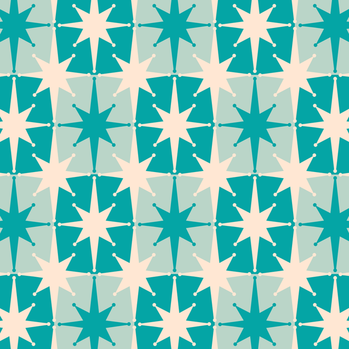 Mid Century Modern Atomic Stars Retro Checkered Starburst Pattern Turquoise Aqua Teal Coffee Mug Gallery Image 2