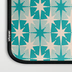 Mid Century Modern Atomic Stars Retro Checkered Starburst Pattern Turquoise Aqua Teal Laptop Sleeve Gallery Image 3