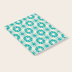 Mid Century Modern Atomic Stars Retro Checkered Starburst Pattern Turquoise Aqua Teal Notebook Gallery Image 2