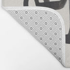 Mid Century Modern Minimalist Abstract Art Brush Strokes Black & White Ink Art Pipe Maze Bath Mat Gallery Image 2