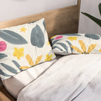 Watercolor Painting Fantasy Yellow Flower Blooming Floral Kingdom Pillow Sham Gallery Image 2