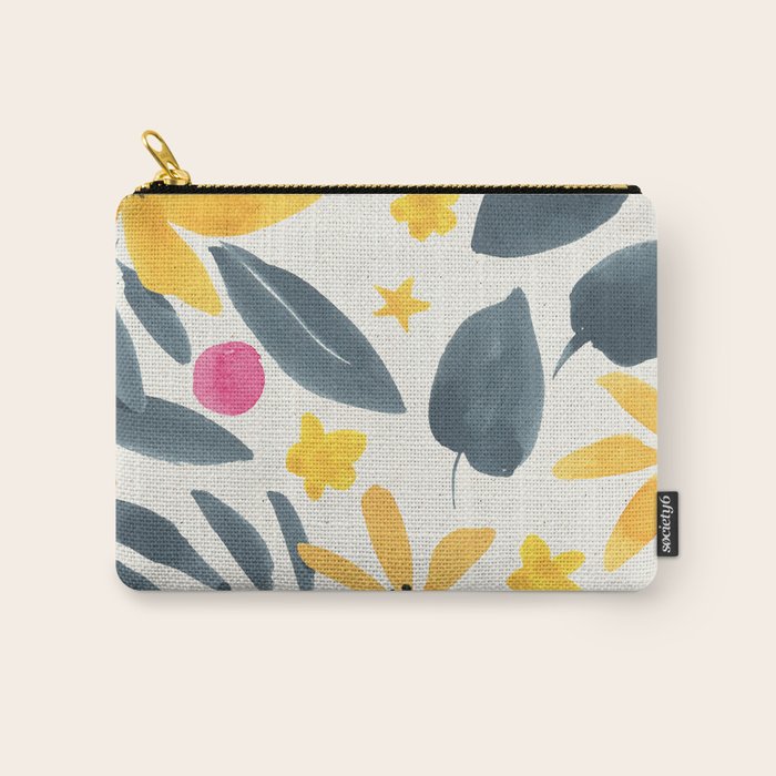 Watercolor Painting Fantasy Yellow Flower Blooming Floral Kingdom Carry All Pouch Gallery Image 1