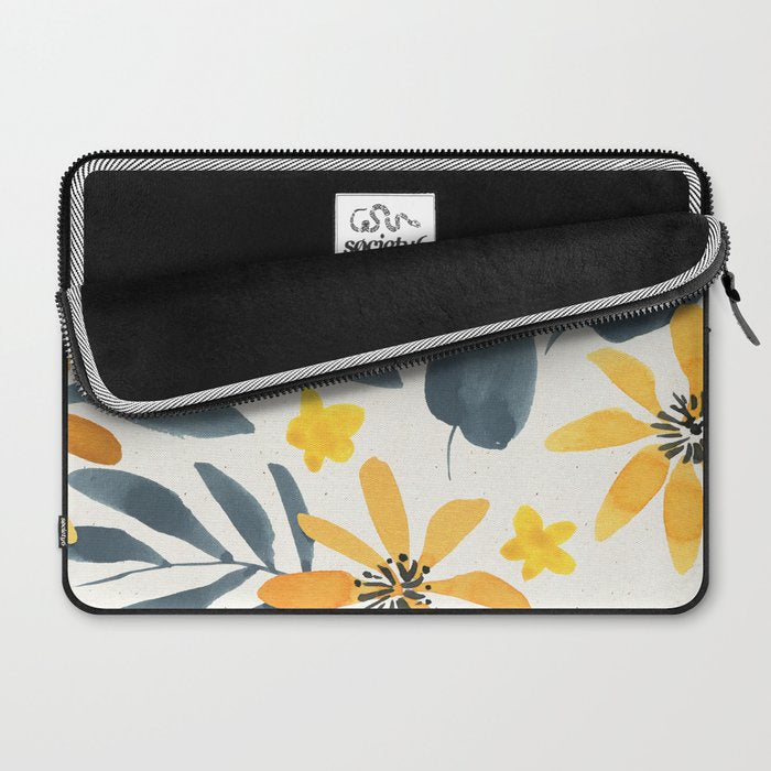 Watercolor Painting Fantasy Yellow Flower Blooming Floral Kingdom Laptop Sleeve Gallery Image 2