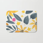 Watercolor Painting Fantasy Yellow Flower Blooming Floral Kingdom Bath Mat Gallery Image 1