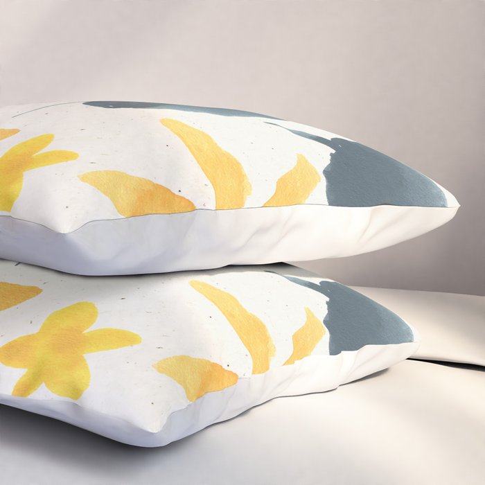 Watercolor Painting Fantasy Yellow Flower Blooming Floral Kingdom Pillow Sham Gallery Image 3