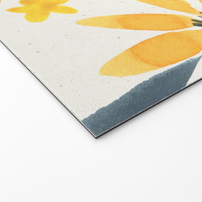 Watercolor Painting Fantasy Yellow Flower Blooming Floral Kingdom Welcome Mat Gallery Image 2