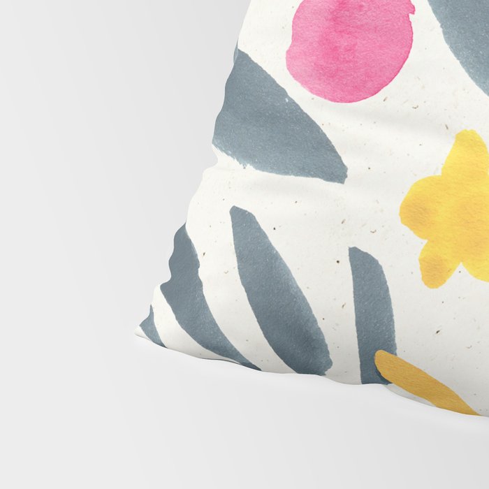 Watercolor Painting Fantasy Yellow Flower Blooming Floral Kingdom Pillow Sham Gallery Image 4