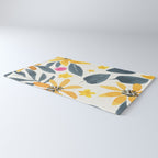 Watercolor Painting Fantasy Yellow Flower Blooming Floral Kingdom Rug Gallery Image 3