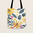 Watercolor Painting Fantasy Yellow Flower Blooming Floral Kingdom Tote Bag Gallery Image 1