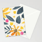 Watercolor Painting Fantasy Yellow Flower Blooming Floral Kingdom Stationery Card Gallery Image 2