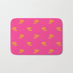 Art Nouveau Yellow Tropical Flowers - Hot Pink Pattern Bath Mat Gallery Image 1
