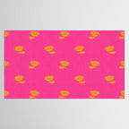 Art Nouveau Yellow Tropical Flowers - Hot Pink Pattern Tablecloth Gallery Image 2