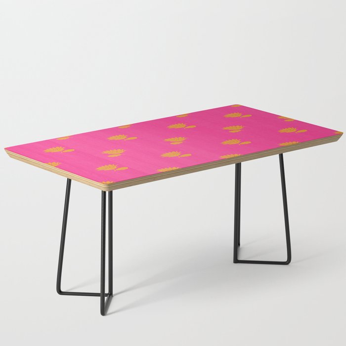 Art Nouveau Yellow Tropical Flowers - Hot Pink Pattern Coffee Table Gallery Image 1