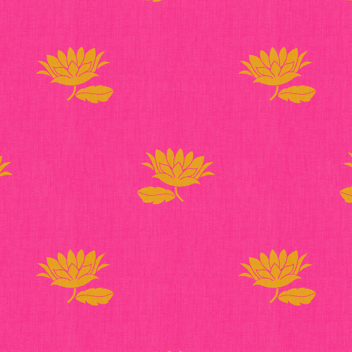 Art Nouveau Yellow Tropical Flowers - Hot Pink Pattern Coffee Mug Gallery Image 2