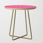 Art Nouveau Yellow Tropical Flowers - Hot Pink Pattern Side Table Gallery Image 1