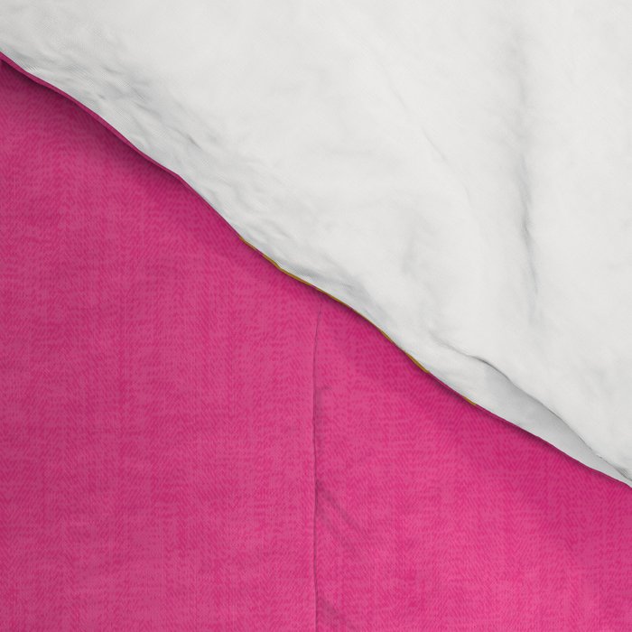 Art Nouveau Yellow Tropical Flowers - Hot Pink Pattern Comforter Gallery Image 4