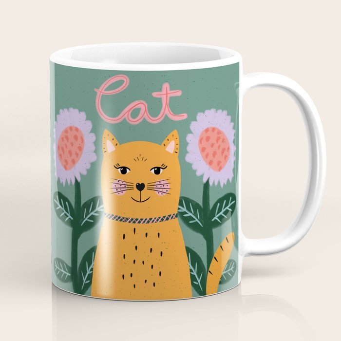 Meow - Cat Illustration Coffee Mug Gallery Image 1