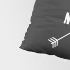 PNW Pacific Northwest Compass - White on Black Minimal Pillow Sham Gallery Image 4