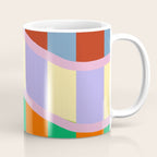 Wavy Abstract Stripe Art Retro Color Flow with Orange Lavender Green andTerracotta Coffee Mug Gallery Image 1
