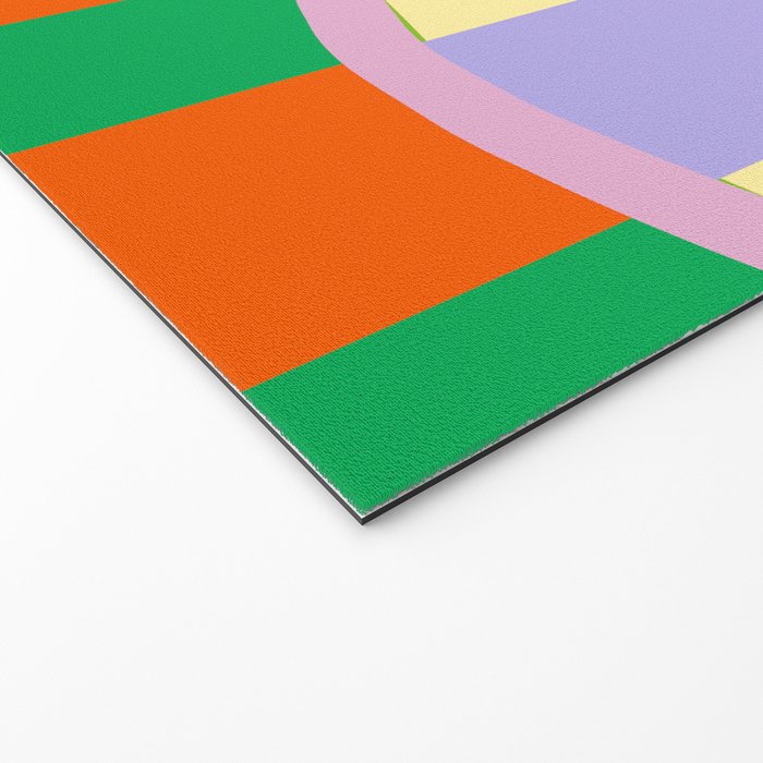 Wavy Abstract Stripe Art Retro Color Flow with Orange Lavender Green andTerracotta Welcome Mat Gallery Image 2