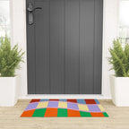 Wavy Abstract Stripe Art Retro Color Flow with Orange Lavender Green andTerracotta Welcome Mat Gallery Image 3