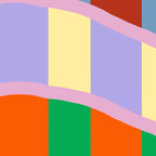 Wavy Abstract Stripe Art Retro Color Flow with Orange Lavender Green andTerracotta Coffee Mug Gallery Image 2
