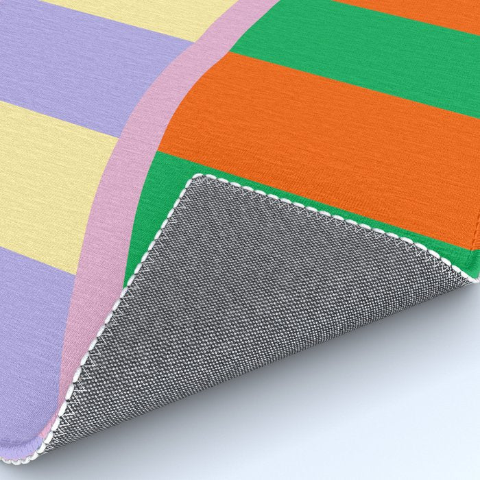 Wavy Abstract Stripe Art Retro Color Flow with Orange Lavender Green andTerracotta Rug Gallery Image 4