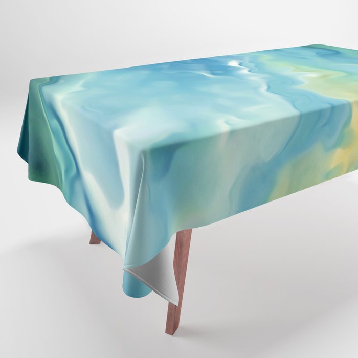 Ocean Waves, Watercolor, Abstract Tablecloth Gallery Image 1