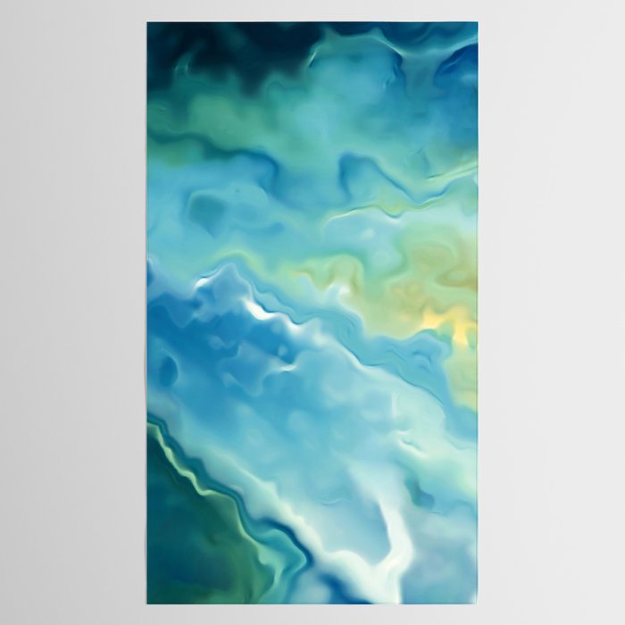 Ocean Waves, Watercolor, Abstract Tablecloth Gallery Image 2