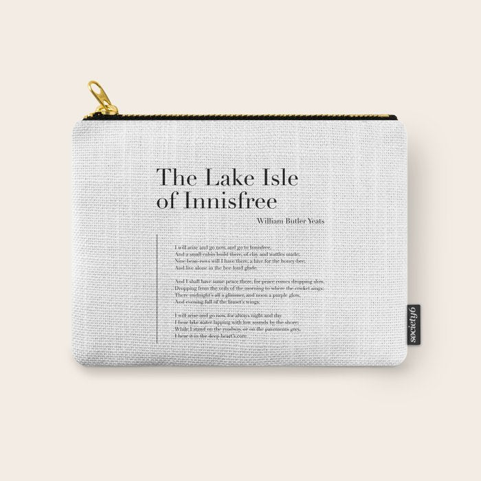 The Lake Isle of Innisfree by William Butler Yeats Carry All Pouch Gallery Image 1