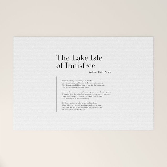 The Lake Isle of Innisfree by William Butler Yeats Welcome Mat Gallery Image 1