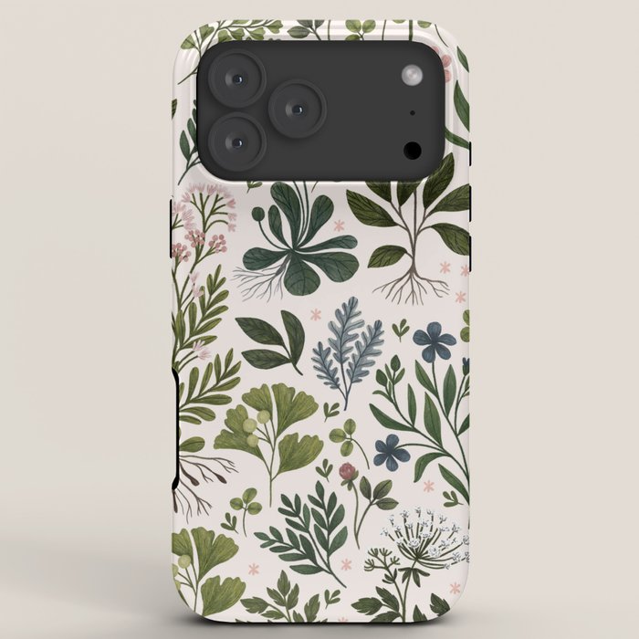 Herbarium ~ vintage inspired botanical art print ~ white iPhone Case Gallery Image 8