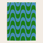 Retro Groovy Waves - Blue and Green Poster Gallery Image 4