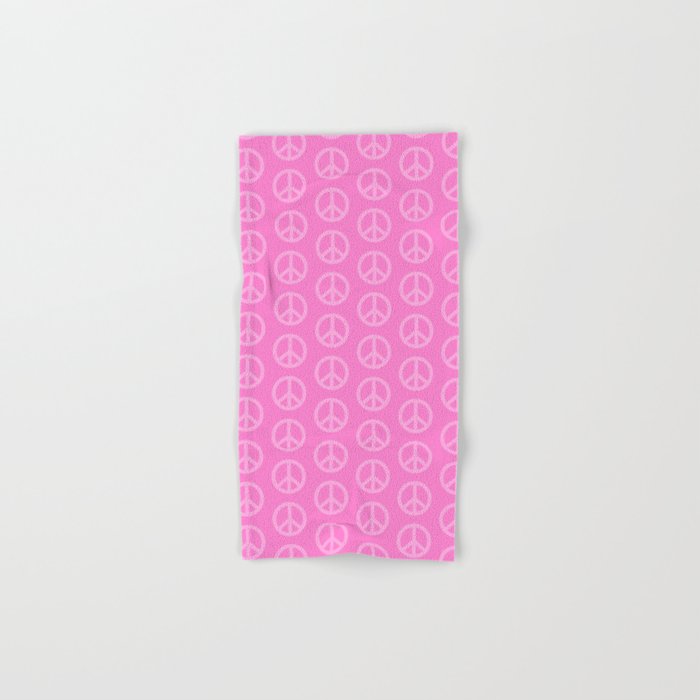 Peace Symbols - Pink Bath Towel Gallery Image 1