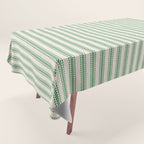 French Green Ticker Stripe Tablecloth Gallery Image 1