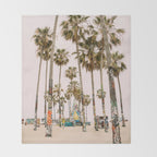 Palm Trees on Venice Beach - Los Angeles California Travel Photography Throw Blanket Gallery Image 2
