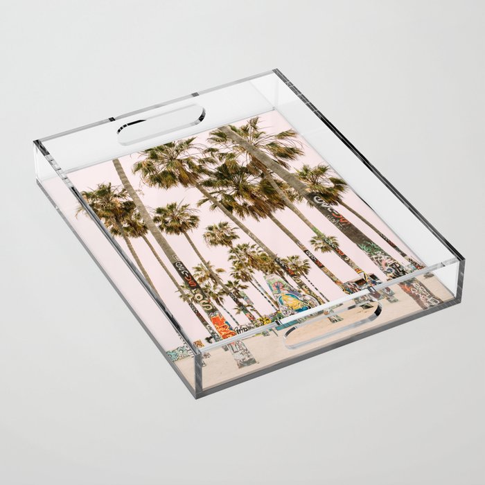 Palm Trees on Venice Beach - Los Angeles California Travel Photography Acrylic Tray Gallery Image 1