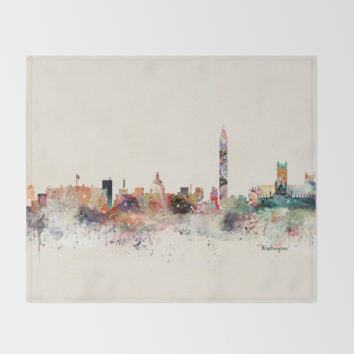 washington dc skyline Throw Blanket Gallery Image 2
