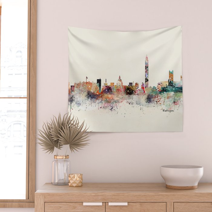 washington dc skyline Wall Tapestry Gallery Image 2