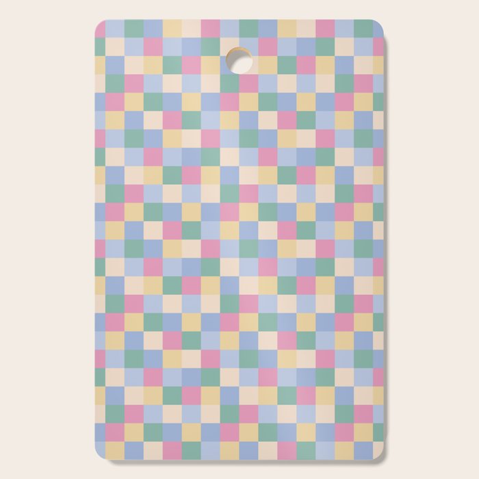 Bold Pastel Checks Pattern - Small XXXII Cutting Board Gallery Image 1