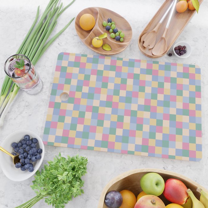 Bold Pastel Checks Pattern - Small XXXII Cutting Board Gallery Image 2